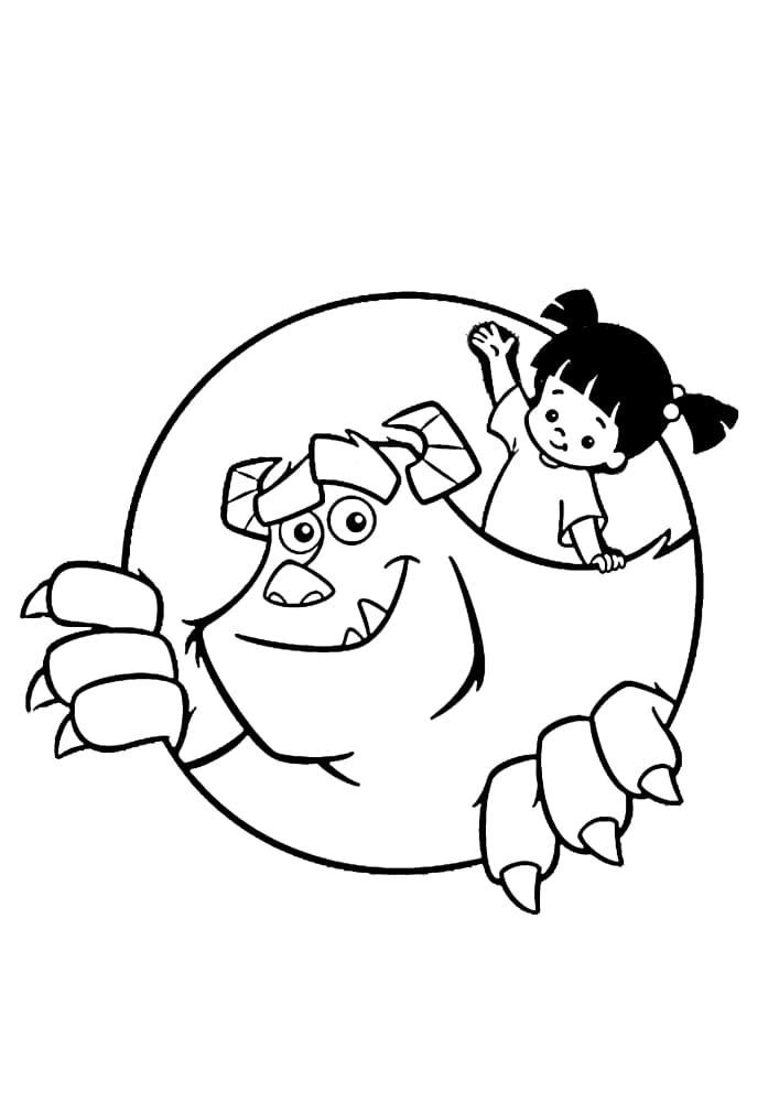 The logo of the cartoon Monster Corporation led by Sally and Boo